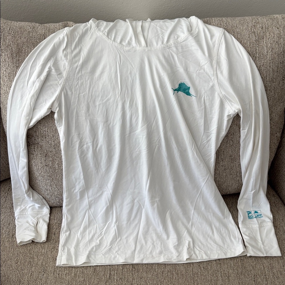Pelagic White Nylon Shirt with Black Logo